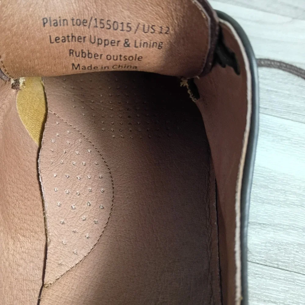 Warfield & Grand Mens Brown Leather Cap Toe Oxford Dress Shoes Size 12‎